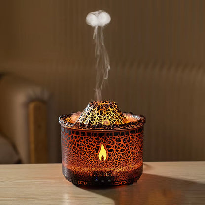 Volcano Aromatherapy Machine Desktop Essential Oil Diffuser Flame Humidifier Household Night Light Decoration