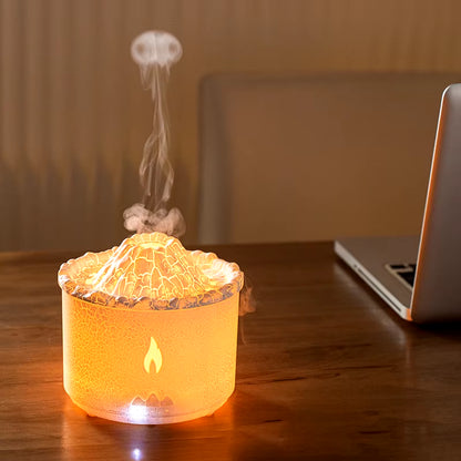 Volcano Aromatherapy Machine Desktop Essential Oil Diffuser Flame Humidifier Household Night Light Decoration