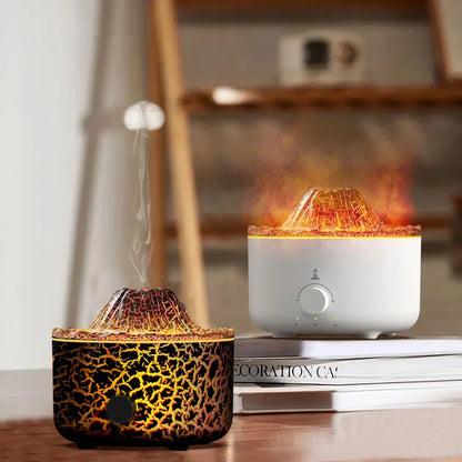 Aromatherapy Essential Oil Diffuser 560Ml Ultrasonic Cool Mist Diffuser Humidifier with Flame & Volcano Controller for Home