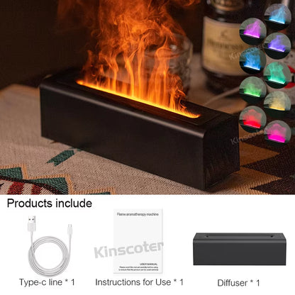 RGB Flame Aroma Diffuser Air Humidifier Ultrasonic Cool Mist Maker Fogger LED Essential Oil Fire LED Lamp Difusor Gift