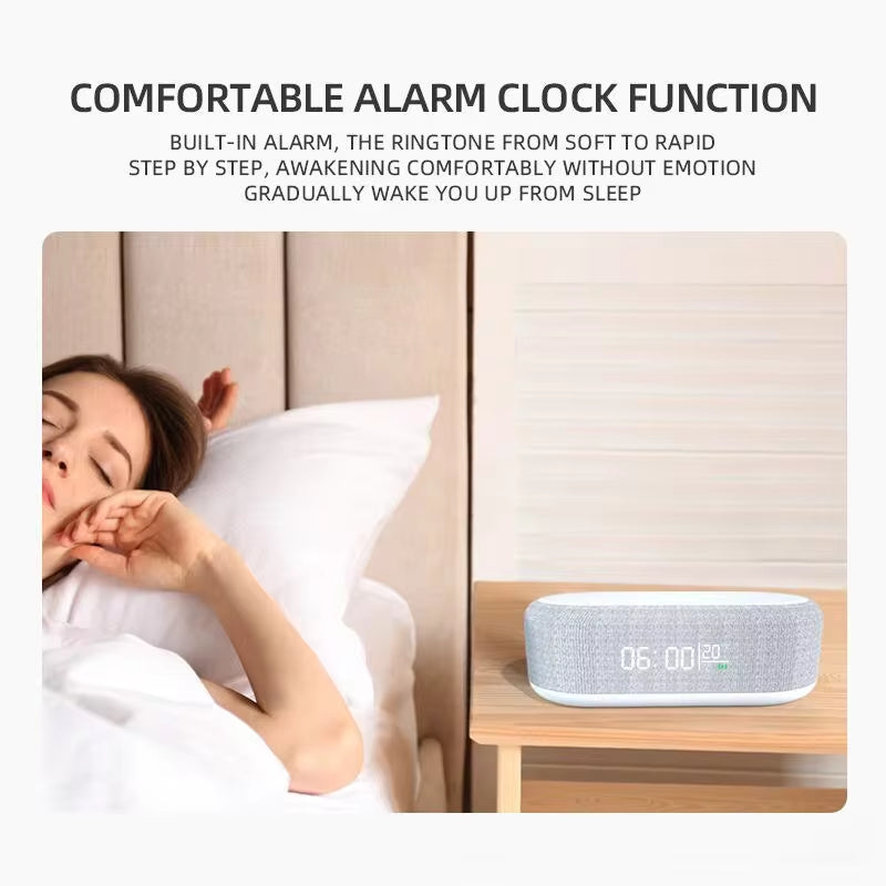 Wireless Charger Alarm Clock Time LED Light Thermometer Earphone Phone Charger 15W Fast Charging Dock Station for Iphone Samsung