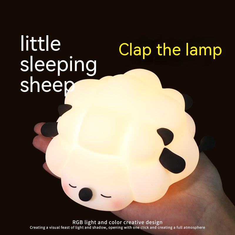 Cute Silicone Night Lights Sheep Cartoon Bedroom Lamp for Children'S Room Decor Rechargeable Timing Dimming Sleep Night Light