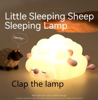 Cute Silicone Night Lights Sheep Cartoon Bedroom Lamp for Children'S Room Decor Rechargeable Timing Dimming Sleep Night Light