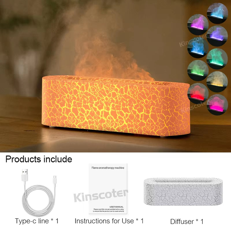 RGB Flame Aroma Diffuser Air Humidifier Ultrasonic Cool Mist Maker Fogger LED Essential Oil Fire LED Lamp Difusor Gift