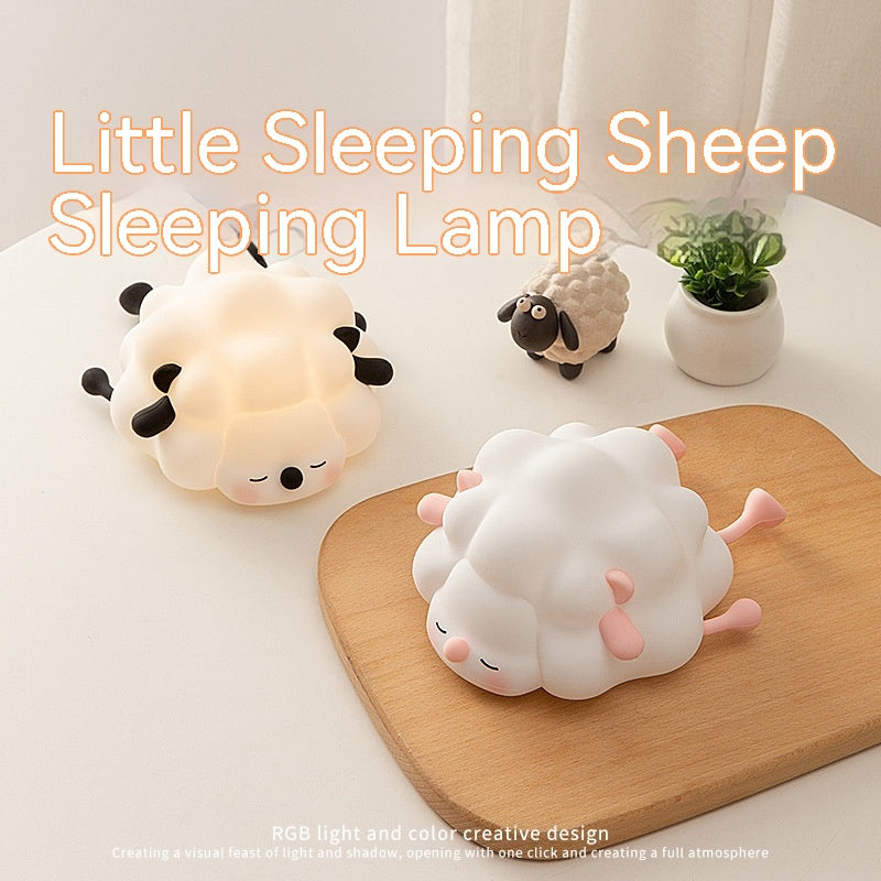 Cute Silicone Night Lights Sheep Cartoon Bedroom Lamp for Children'S Room Decor Rechargeable Timing Dimming Sleep Night Light